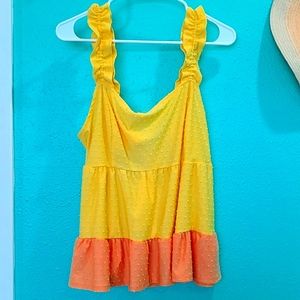 Color block baby doll top